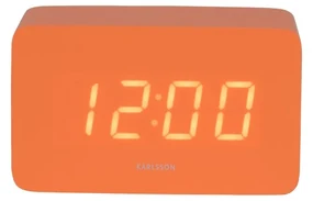 Karlsson 5983OR dizajnové LED hodiny s budíkom oranžová, 10 cm