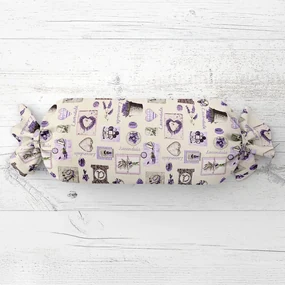 Biante Vankúš valec bonbon Sandra SA-479 Levandule na krémovom 15x40 cm