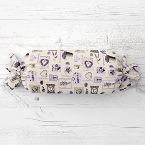 Biante Vankúš valec bonbon Sandra SA-479 Levandule na krémovom 15x40 cm