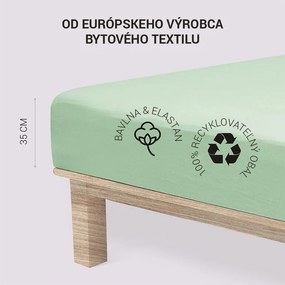 Napínacia plachta na posteľ jersey s elastanom zelená sada 2 ks 90 x 200 cm