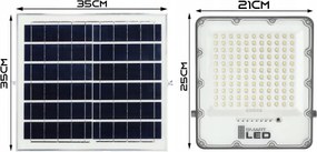 LED stmievateľný solárny reflektor LED/150W/3,2V 5000K 15000 mAh IP65 čierny + diaľkové ovládanie