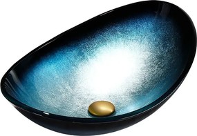 BPS-koupelny Keramické umývadlo na dosku HYD-LI-BU-BL-530 54x37 cm, modré lesk