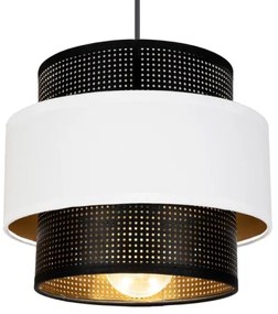 Luster na lanku NESS 2xE27/60W/230V pr. 30 cm čierna/biela