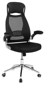 Kancelárska stolička, nastaviteľné opierky, 117-126,5x66cm, čierna