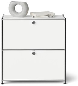 Kovová komoda »CN3 Slim Line« s 2 výklopnými priečinkami, biela