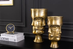 Set dvoch vázičiek FACE v mosadznom prevedení