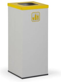 Kôš na triedený odpad 70 L, úchyt na vrece, sivý/žltý