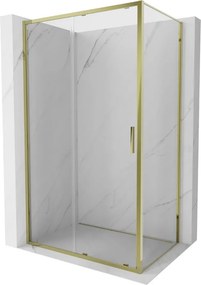 Mexen Exo, posuvný sprchový kút 160 x 100 cm, číre sklo, zlatá, 8151-160-100-50-00