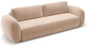 Béžová zamatová rozkladacia/s úložným priestorom pohovka 262 cm Tonale – Cosmopolitan Design