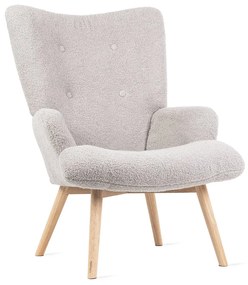 Kreslo ušiak MOSS BOUCLÉ LIGHT GREY