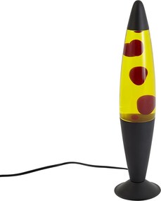 Lávová lampa žltá s červeným voskom vrátane LED - Molten Lava