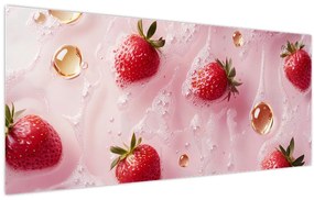 Obraz - Jahody v bublinách (120x50 cm)
