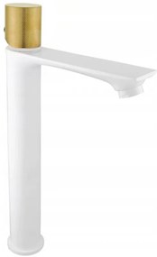 Mexen Royo One Vysoká Umývadlová batéria, biela/zlatá, 72211-25