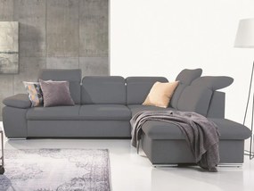 Rohová sedacia súprava Aldon, šedá tkanina, pravý roh