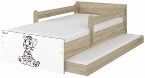 Raj posteli Detská posteľ "hnedý tiger" MAX  XXL borovica nórska
