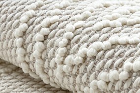 Koberec NANO EN14A Diamanty, slučkový, plocho tkaný, biely