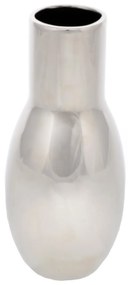 Keramická váza Belly, 9 x 21 x 9 cm, strieborná