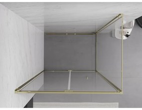Mexen Exo, skladací sprchový kút 95 x 85 cm, číre sklo, zlatá, 816-095-085-50-00