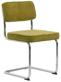 Zelená menčestrová jedálenská stolička Rupert – Unique Furniture