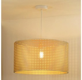 Duolla - Luster na lanku ROLLER RATTAN 1xE27/15W/230V pr. 45 cm béžová