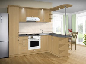 Nabytekmorava Kuchyna s ostrovčekom Bára C farba kuchyne: akát, pracovná doska: s pracovnou doskou