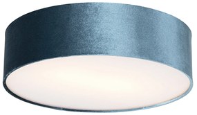 Moderné stropné svietidlo modré 40 cm so zlatým vnútrom - Drum