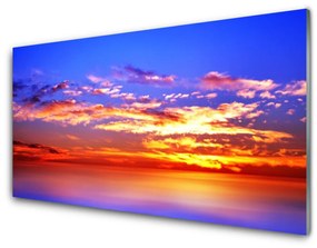 Obraz na skle Nebo mraky more krajina 100x50 cm