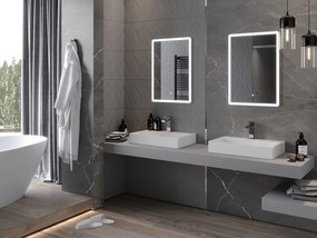 Mexen Navia, LED kúpeľňové zrkadlo s podsvietením 50 x 70 cm, 6000K, ochrana proti zahmlievaniu, 9803-050-070-611-00
