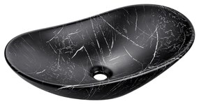 COMAD UN-LENA-MB2 - Umývadlo na dosku LENA 61,5x36 cm keramika/matná čierna