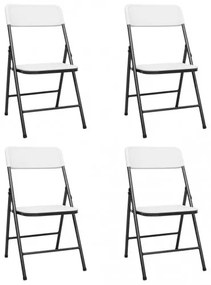 vidaXL Skladacie záhradné stoličky 4 ks HDPE biele-