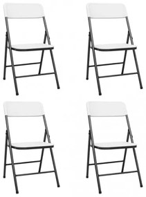 vidaXL Skladacie záhradné stoličky 4 ks HDPE biele-