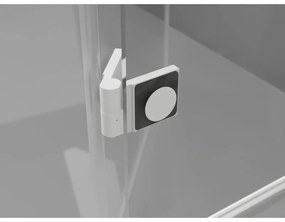 Mexen Lunar L, pravé otočné sprchové dvere 120 cm, 8mm číre sklo, biely profil, 834L-120-000-20-00-P