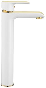 Rea Bloom - vysoká umývadlová batéria, biela-zlatá, REA-B9931