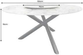 Jedálenský stôl SPIN 150 cm keramika mramorový dekor viacfarebný
