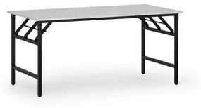 Konferenčný stôl FAST READY s čiernou podnožou, 1600 x 800 x 750 mm, biela