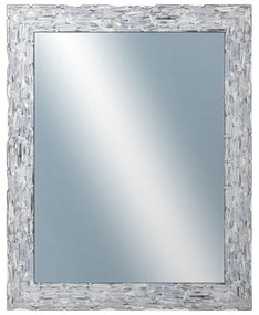 DANTIK - Zrkadlo v rámu, rozmer s rámom 80x100 cm z lišty Travertino strieborné (2893)