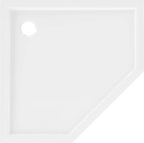 Mexen Flow päťuholníkový sprchový kút slim 80 x 80 cm, biely lesk - 46P108080
