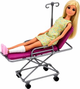 LEAN Toys Bábiky Anlily – Lekárka s pacientkou, nemocničná posteľ, infúzia, príslušenstvo