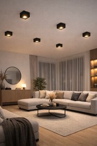 Stropné svietidlo GU10 LED, pohyblivé, výška 60x100 mm, SPOT, čierne