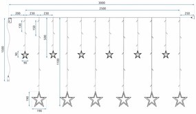 Tutumi Tutumi, LED hviezdna girlanda 3m + ovládač CD002-138, CHR-00329