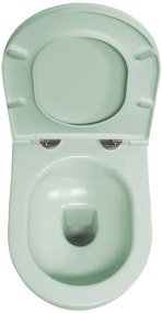 Isvea Isvea, INFINITY závesná WC misa, Rimless, 36,5x53cm, zelena mint, 10NF02004-2T