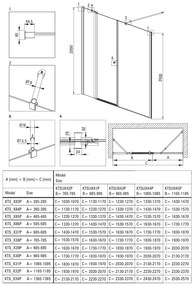 Deante Kerria Plus, 1-krídlové výklopné sprchové dvere 120x200 cm, 6mm číre sklo, chrómový profil, DEA-KTSU045P