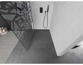 Mexen Kioto, sprchová zástena Walk-In 100 x 200 cm, 8mm číre sklo biely vzor, grafitový profil, 800-100-101-66-85