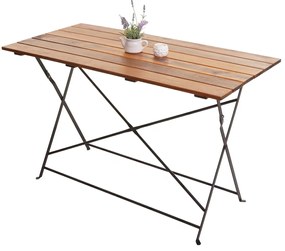 Záhradný stôl HWC-J40, skladací, akáciové drevo,120x60cm - hnedá
