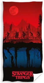 DETSKÝ BAVLNENÝ UTERÁK STRANGER THINGS 70X140 CM VZOROVANÁ