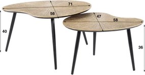 Konferenčný stôl 32-42 Ray 2-set Drevo Antique Gold  - Komfort-nábytok