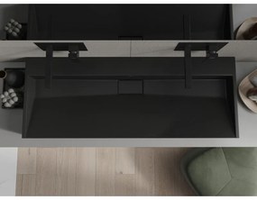 Mexen Ava, umývadlo na dosku z konglomerátu B/O 120 x 46 cm, čierna matná, 23011270