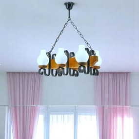 Brilagi - Luster na reťazi QUEEN 6xE14/40W/230V buk/orech