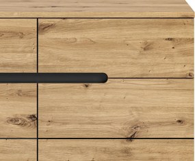 Komoda so zásuvkami Cano, 100 cm, šedá/dub artisan