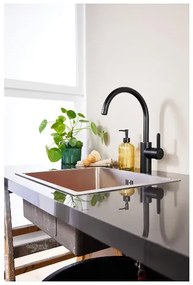 Livarno home Kuchynská batéria (okrúhly tvar, čierna)  (100387686)